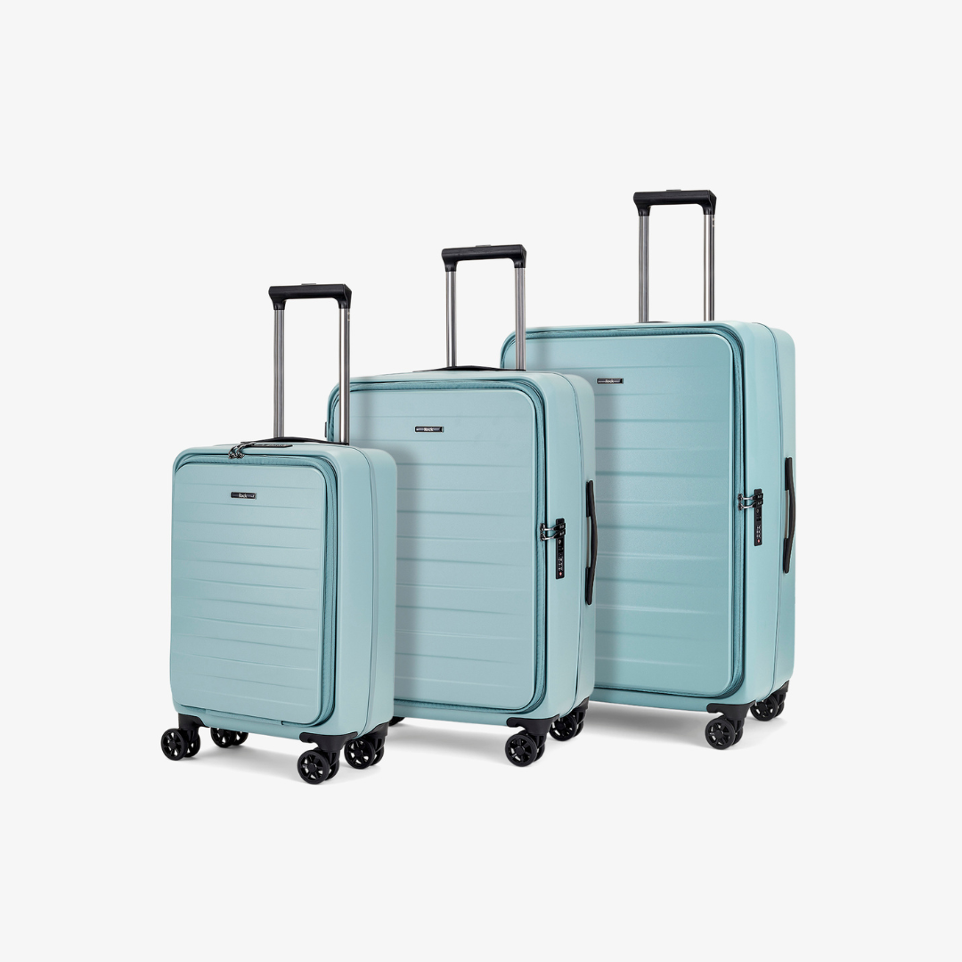 Eden Set of 3 Suitcases in Seafoam Blue