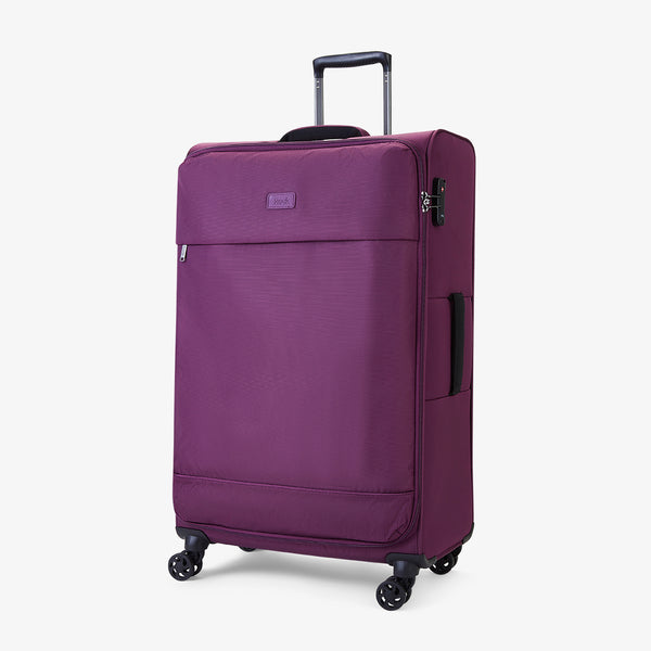 Large purple suitcase on sale