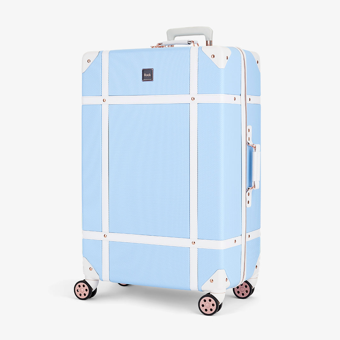 Vintage Set of 3 Suitcases in Sky Blue