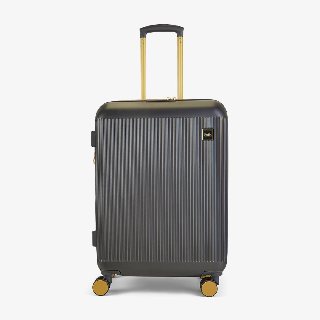 Aria Medium Suitcase in Charcoal with Gold