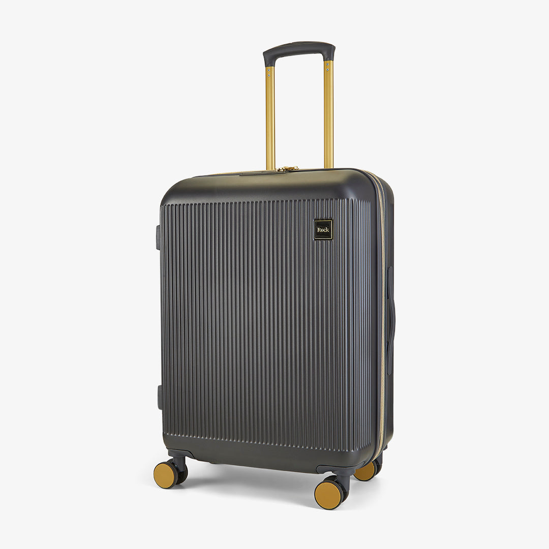 Aria Medium Suitcase in Charcoal with Gold