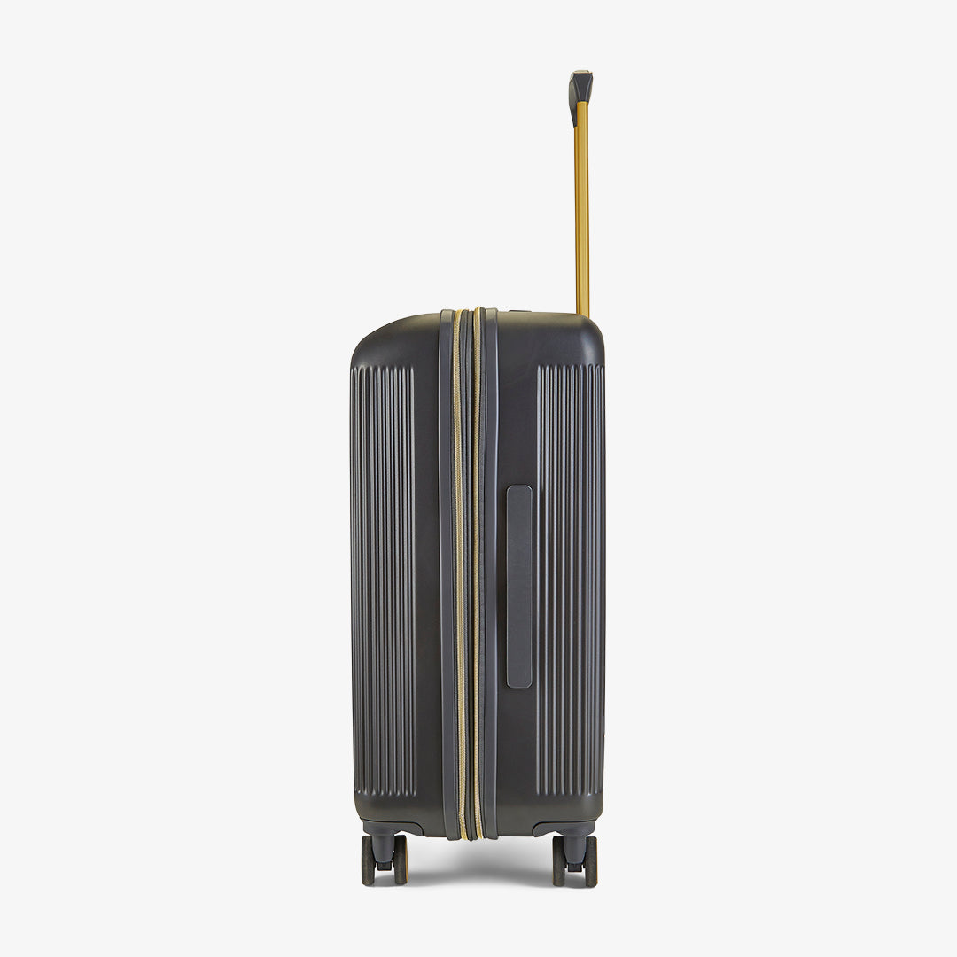 Aria Medium Suitcase in Charcoal with Gold