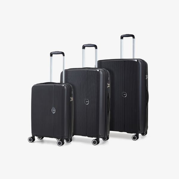 Hudson Set of 3 Suitcases Black Rock Luggage