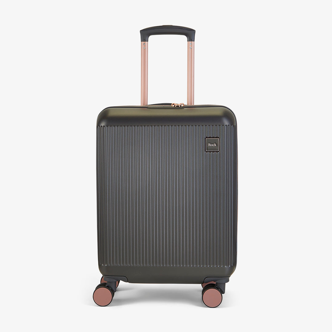 Aria Small Suitcase in Charcoal with Rose Gold