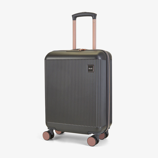 Aria Small Suitcase in Charcoal with Rose Gold