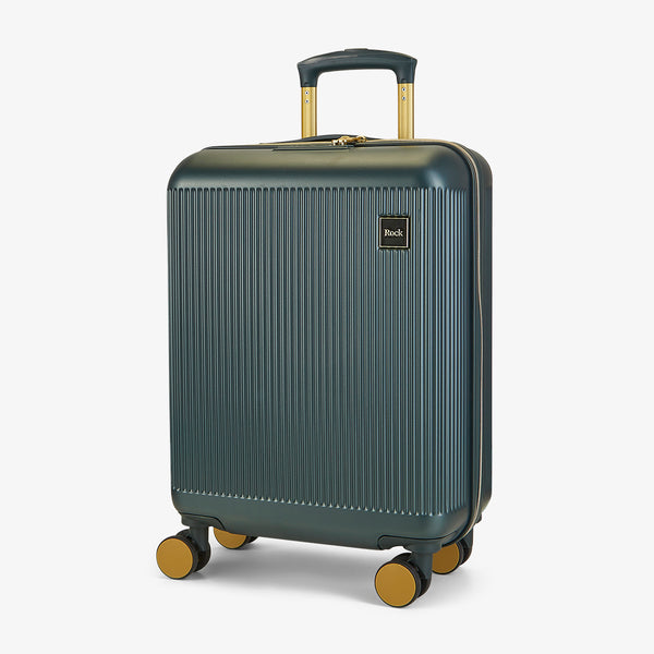 Aria Small Suitcase in Dark Green with Gold