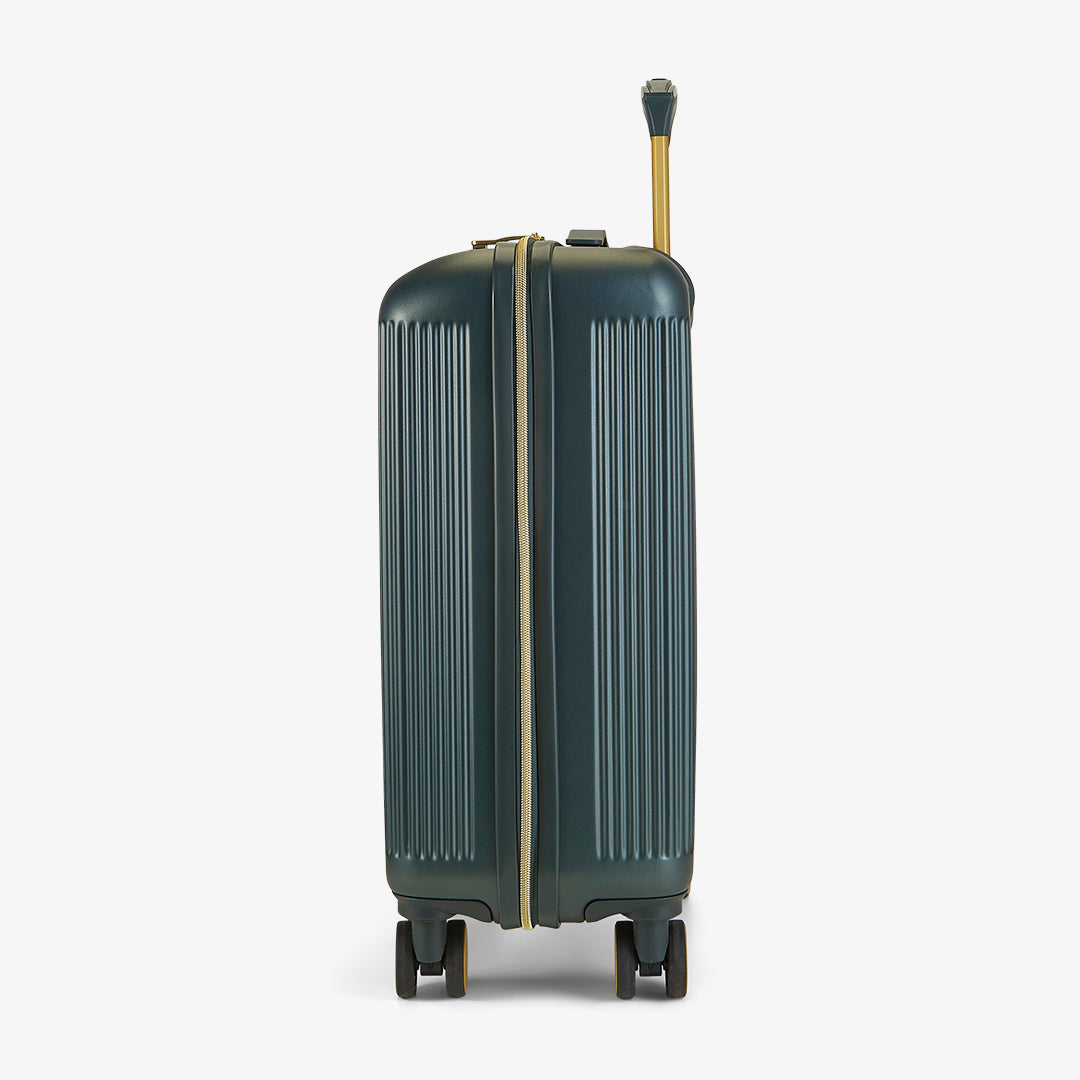 Aria Small Suitcase in Dark Green with Gold