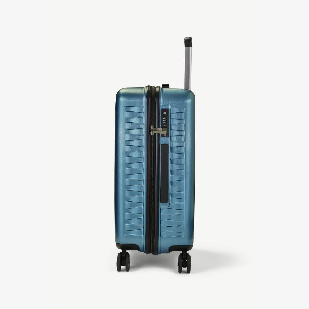 Allure Medium Metallic Suitcase | Blue | Rock Luggage